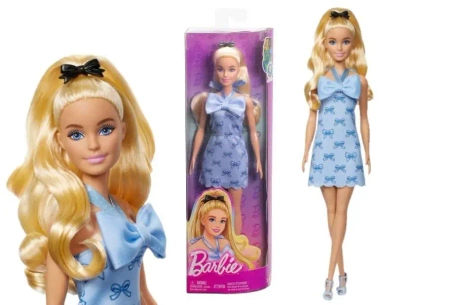 Barbie Fashionistas. Lalka w sukience niebieska - Mattel