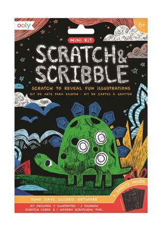 Zdrapywanki Mini Scratch & Scribble Dinozaury - Kolorowe Baloniki