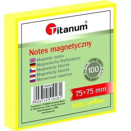 Notes elektorstatyczny 75x75mm 100K żółty - Titanum