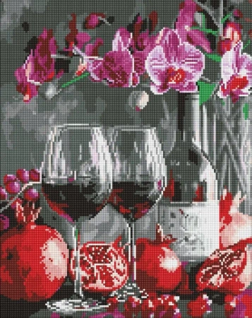 Diamentowa mozaika - Kwitenie orchidei 40x50cm - Ideyka