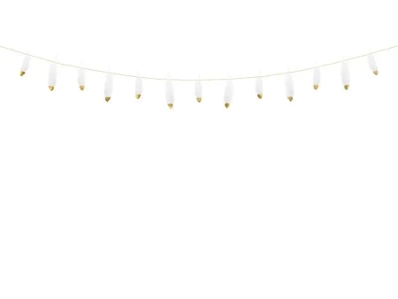 Girlanda Piórka biały 1,6m - PartyDeco