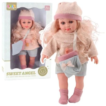 Lalka Sweet Angel w sweterku z torebeczką 36cm - Leantoys