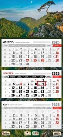 Kalendarz 2026 trójdzielny płaska główka Sokolnica - Pan Kalendarzyk