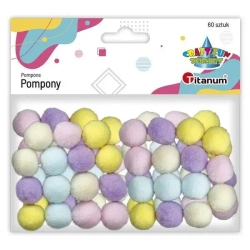 Pompony poliestrowe 16mm mix 60szt - Titanum