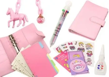 Notes z akcesoriami różowy - Leantoys