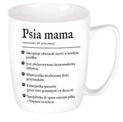 Kubek ceramiczny biały Psia mama - Nadwyraz