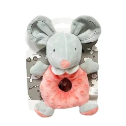 Grzechotka myszka 18cm brzoskwiniowa - Tulilo