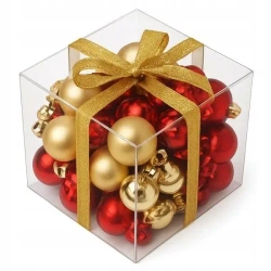 Bombki na choinkę nietłukące 50szt złote, czerwone - Rembowskiego 9