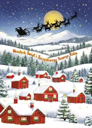 Karnet B6 Boże Narodzenie - Czerwone domki - Henry