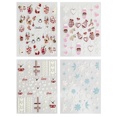 Naklejki na paznokcie Boże Narodzenie 215szt - Dalprint dpCraft