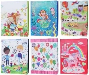 Torebka ozdobna 51x72x18cm szerokie dno mix - Rozette