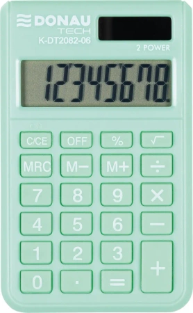 Kalkulator kieszonkowy DONAU TECH wym. 97x60x10 mm jasnozielony