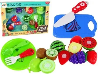 Zestaw owoców do krojenia z akcesoriami - Leantoys
