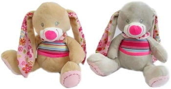 Zajączek baby z grzechotką 18cm MIX - Sun-Day