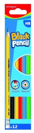 Ołówek HB z gumką (12szt) - Keyroad