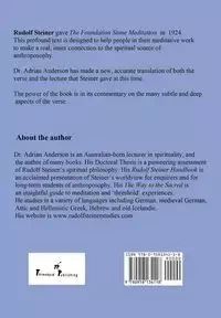 The Foundation Stone Meditation - A New Commentary - Anderson Adrian
