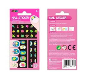 Naklejki na paznokcie Fluo - Pod wodą 38 szt. - Avenir