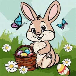 Malowanie po numerach - Koszyk wielkanocny 30x30cm - Ideyka