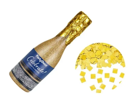 Tuba z konfetti Szampan złota 20.5cm - PartyDeco