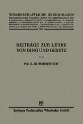 Beiträge zur Lehre von Ding und Gesetz - Paul Bommersheim