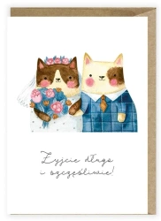 Kartka ślubna, eko koperta Koty K109 - Cardie