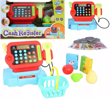 FUNKCYJNA KASA SKLEPOWA FISKALNA + AKCESORIA 1047