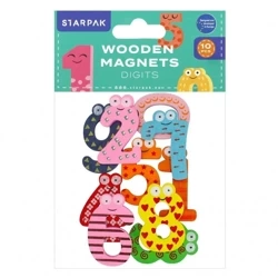 Magnes drewniany cyferki 40mm 4 sztuki - STARPAK