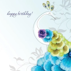 Karnet Swarovski kwadrat CL0204 Urodziny paw - Clear Creations