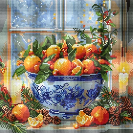 Diamentowa mozaika - Cytrusy w wazonie 40x40cm - Ideyka