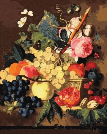 Malowanie po numerach - Koszyk z owocami 40x50cm - Ideyka