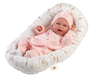 Lalka bobas Mimi śmiejąca się z kokonem 42cm - Llorens