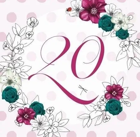 Karnet Swarovski kwadrat CL1420_PO Urodziny 20 - Clear Creations