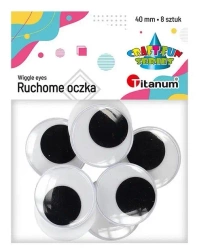 Oczy bez kleju i rzęs 40mm 8szt - Titanum