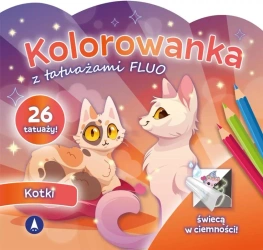 Kolorowanka z tatuażami fluo Kotki - praca zbiorowa