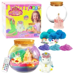 Kreatywny zestaw terrarium jednorożec z LED - Leantoys