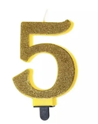 Świeczka urodzinowa brokatowa 5 - GoParty