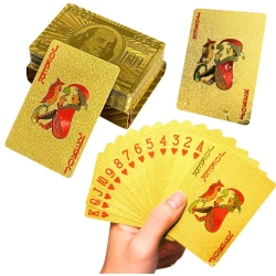 Karty eleganckie banknot dolar złote talia - Leantoys