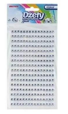 Dżety samoprzylepne srebrne 4mm 240szt - Brewis