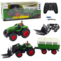 Traktor z przyczepą RC zdalnie sterowany - Leantoys