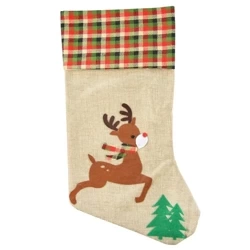 Jutowa skarpeta świąteczna z aplikacją MIX - Arpex