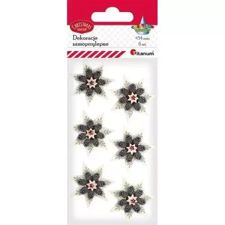 Dekoracje samoprzylepne papierowo-foliowe 3D 6szt - Titanum