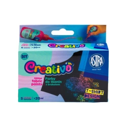 Farby do tkanin z brokatem Astra Creativo 5x20ml - ASTRA art-pap