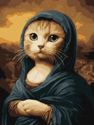 Malowanie po numerach - Tajemnicza Kotka 30x40cm - Ideyka