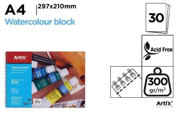 Blok do akwareli A4/30K 300g - Artix