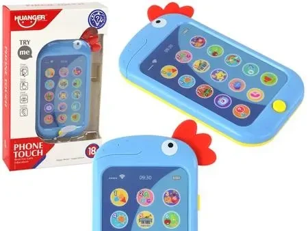 Telefon edukacyjny kurczak Wac A Mole niebieski - Leantoys