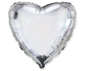 Balon foliowy 46cm Serce srebrne - Godan
