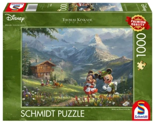 Puzzle 1000 PQ T. Kinkade Miki & Minnie w Alpach Disney 110792 - Schmidt Puzzle