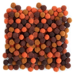 Pompony poliestrowe 1cm mix brązowy 120szt - Dalprint