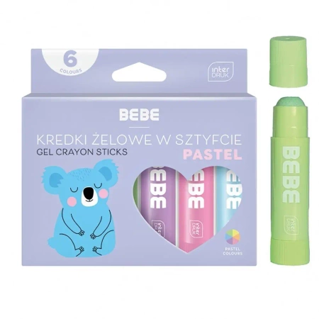 Kredki żelowe w sztyfcie BB Pastel 6 kolorów - INTERDRUK