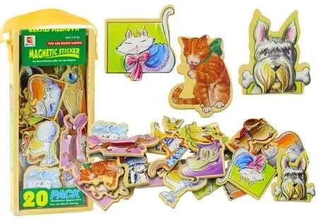 Magnesy drewniane Zwierzęta 20szt - Leantoys